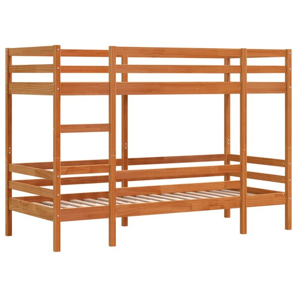 vidaXL Lit superposé sans matelas cire marron 80x200 cm pin massif