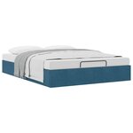vidaXL Cadre de lit ottoman sans matelas bleu foncé 140x190 cm velours