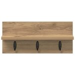vidaXL Porte-manteau mural chêne artisanal 40 x 10.5 x 18 cm