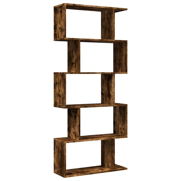 vidaXL Étagère séparatrice de pièce à 5 niveaux chêne fumé 70x24x161cm