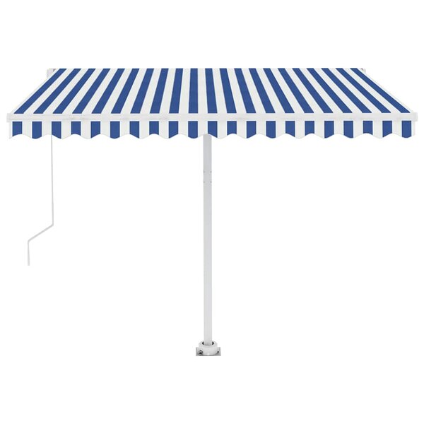 vidaXL Auvent automatique sur pied 350x250 cm Bleu/Blanc