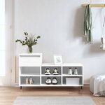 vidaXL Armoire à chaussure Blanc brillant 102x36x60 cm Bois ingénierie