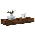 vidaXL Meubles TV avec lumières LED 2 Pièces chêne fumé 60x35x15 5 cm