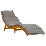 Chaises longues vidaXL avec coussins (2 Pièces) - Gris foncé  en bois d'acacia massif