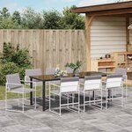 vidaXL Ensemble de salle à manger pour jardin 9 Pièces Blanc