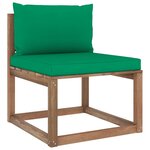 vidaXL Salon palette de jardin 3 Pièces et coussins Bois de pin imprégné