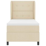 vidaXL Lit à ressorts avec matelas Crème 90 x 200 cm tissu