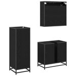 vidaXL Ensemble de mobilier de salle de bain 3 Pièces Chêne noir
