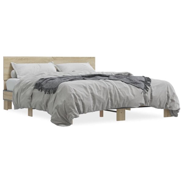 vidaXL Cadre de lit sans matelas chêne sonoma 150x200 cm