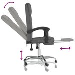 Chaise fauteuil siège pivotante de inclinable de bureau informatique étude foncé tissu gris 02_0024243