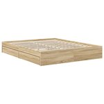 vidaXL Lit de Rangement Chêne Sonoma 160 x 200 cm Bois d'ingénierie