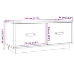 vidaXL Meuble TV Blanc 80x34x35 cm Bois de pin massif
