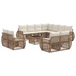 vidaXL Ensemble de canapé de jardin 12 Pièces Beige et blanc crème