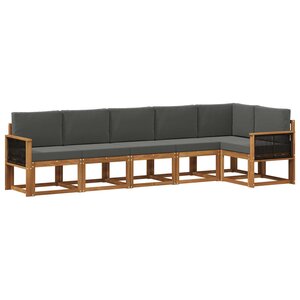 vidaXL Ensemble de canapés d'extérieur 6 pc Naturel et Anthracite