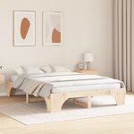vidaXL Cadre de Lit Naturel Bois de pin massif 140 x 200 cm Durable