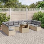 vidaXL Ensemble de canapé de jardin 11 Pièces Beige et Gris clair