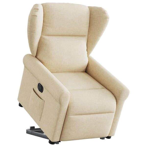 vidaXL Fauteuil inclinable électrique crème tissu
