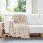 vidaXL Jeté Beige 150 x 130 cm Toison
