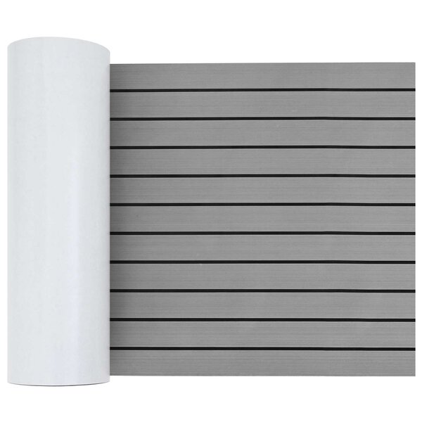 vidaXL Tapis de bateau Rayé Gris clair et noir 240 x 60 cm EVA
