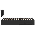 vidaXL Cadre de lit Noir et argent 100 x 200 cm Bois d'ingénierie