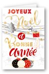 Carte joyeux noël et bonne année + enveloppe