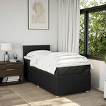 vidaXL Sommier à lattes de lit avec matelas Noir 90x200 cm Tissu