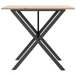 vidaXL Table à manger cadre en X 90x90x75 cm bois de pin massif acier