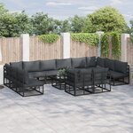 vidaXL Ensemble de canapé de jardin 13 Pièces Noir 70 x 70 x 32 cm
