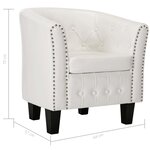 vidaXL Fauteuil Blanc Similicuir