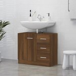 vidaXL Armoire de lavabo Chêne marron 63x30x54 cm Bois d'ingénierie