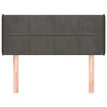 vidaXL Tête de lit avec oreilles Gris foncé 93x16x78/88 cm Velours