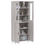 vidaXL Buffet haut Sonoma gris 69 5x34x180 cm Bois d'ingénierie