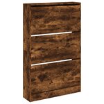 vidaXL Armoire à chaussures chêne fumé 80x21x125 5 cm bois ingénierie