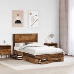 vidaXL Cadre de lit Bois ancien 120 x 190 cm Bois d'ingénierie