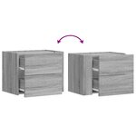 vidaXL Table de chevet murale sonoma gris 45x30x35 cm