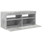 vidaXL Meuble TV avec lumières LED gris béton 90x35x40 cm