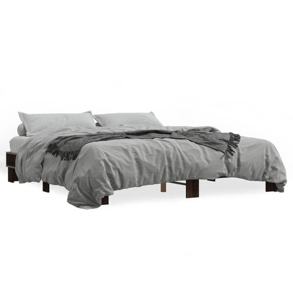 vidaXL Cadre de lit sans matelas chêne marron 200x200 cm