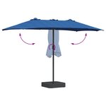 vidaXL Parasol de jardin Azur 385 x 209 x 244 cm Polyester