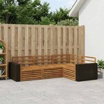 vidaXL Ensemble de canapés d'extérieur 4 Pièces Naturel