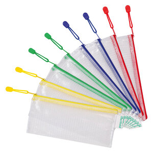 Pochettes à zip format chéquier tarifold - sachet de 8 - assorties