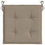 vidaXL Coussins de chaise jardin lot de 2 taupe 40x40x3cm tissu oxford