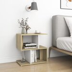 Vidaxl tables de chevet 2 pièces blanc et chêne 50x30x51 5 cm aggloméré