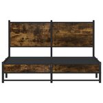 vidaXL Cadre de lit en métal sans matelas chêne fumé 140x200 cm