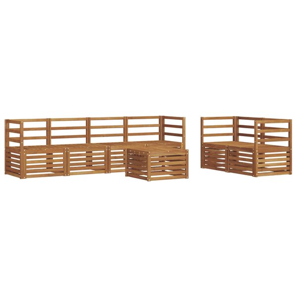 vidaXL Ensemble de canapés d'extérieur 7 Pièces Naturel
