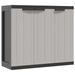 vidaXL Armoire de rangement d'extérieur gris et noir 97x37x85 cm PP
