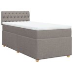 vidaXL Sommier à lattes de lit avec matelas Taupe 90x190 cm Tissu