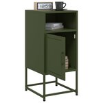 vidaXL Tables de chevet 2 Pièces vert olive 36x39x78 cm acier