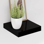 vidaXL Étagère murale flottante 2 Pièces Noir brillant 23x23 5x3 8 cm MDF