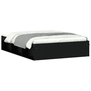 vidaXL Cadre de lit noir 135x190 cm double
