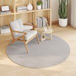 vidaXL Tapis de surface Rond HUARTE Crème Ø 160 CM Polyester